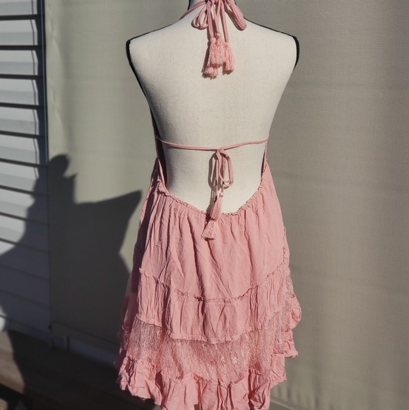 Coral Low Back Dress - Picture 2 of 4